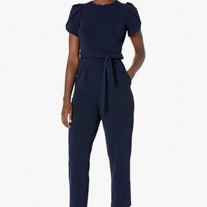 Calvin Klein Cropped Tulip Sleeve Jumpsuit